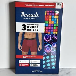 Threads Men's Underwear 6" Premium Performance Boxer Brief, Performance Size XXL
